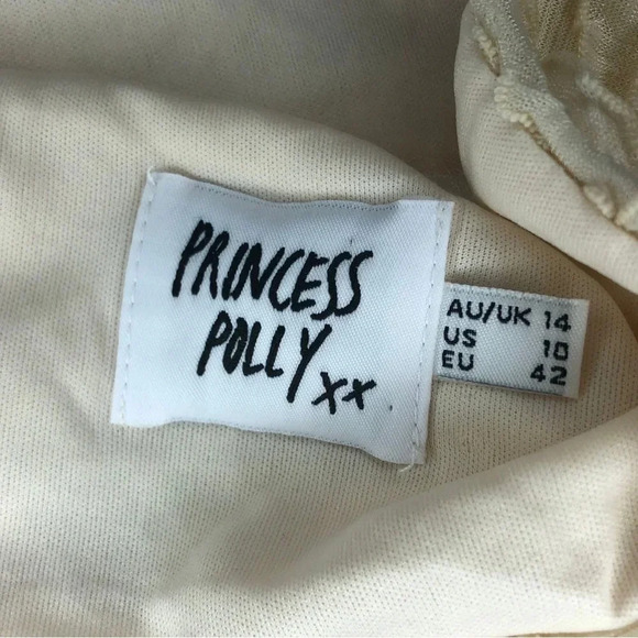 Princess Polly Chayse High Neckline Halter Crop Top |  Cream Size M / 10 - Picture 7 of 8